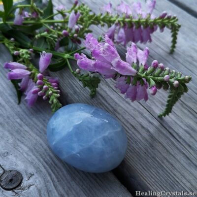 Palmstone / stressten / meditationssten i Blå kalcit